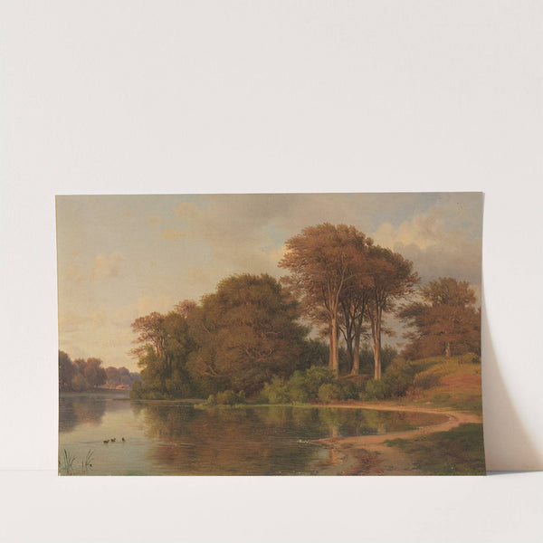Sommerlandschaft mit Seeufer by Louis Gurlitt