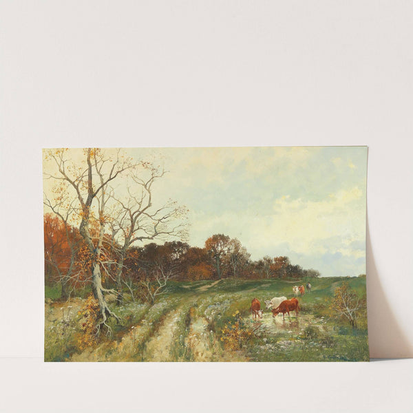 Sommerlandschaft mit weidenden Kühen by Adolf Kaufmann