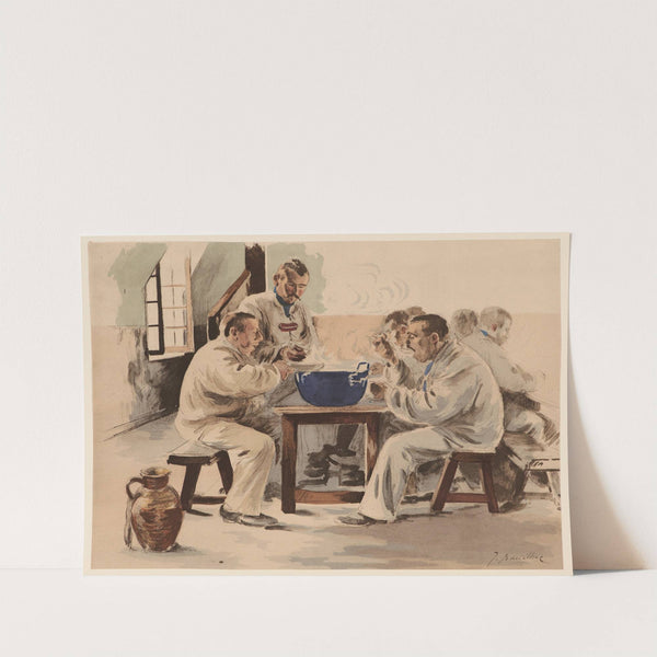 Soup in the Barracks (La soupe a la chambrée) (ca. 1898) by Jacques Baseilhac