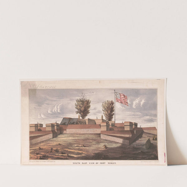South east view of Fort Negley (1864) by Gibson &amp; Co. Lith