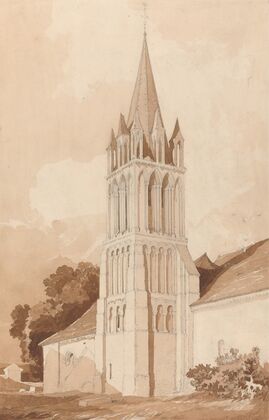 South-East View of the Church of Ifs, Near Caen, Normandy