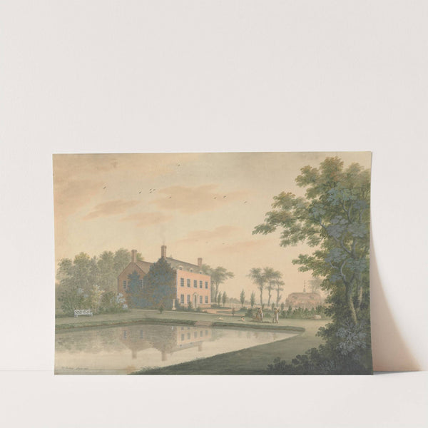 South View of a House at Ringmer with Gardeners at Work by James Lambert of Lewes