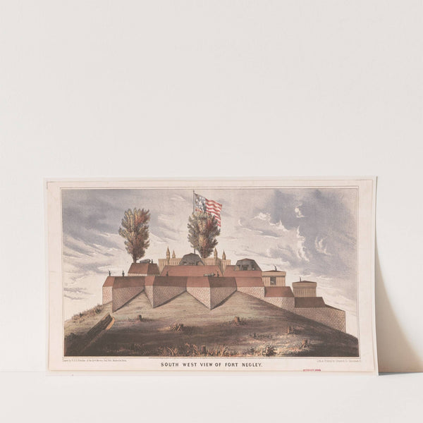 South west view of Fort Negley (1864) by Gibson &amp; Co. Lith