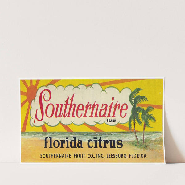 Southernaire Brand Florida Citrus Label (1930-1950)