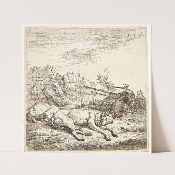 Sovende jagthunde by Karel Dujardin