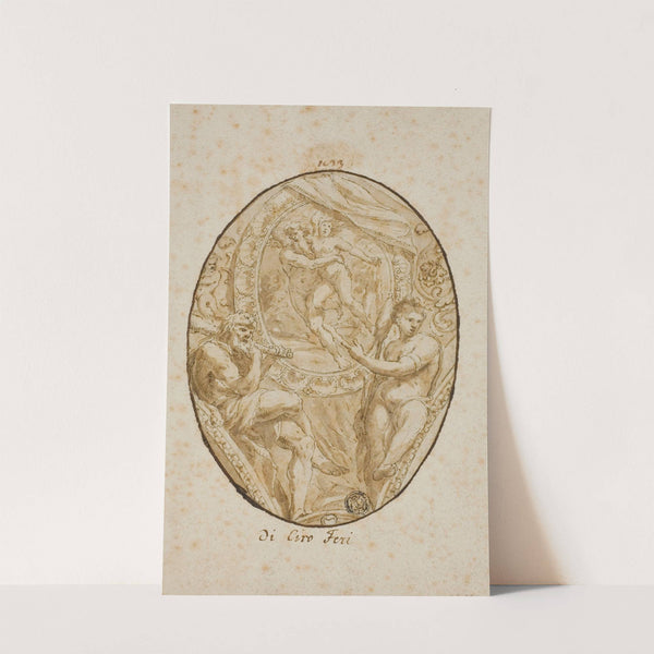 Spandrel with Rape of Orytheia Flanked by Hercules and Omphale by After Ciro Ferri