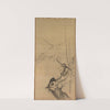 Sparrows on Blossoming Plum; A Sage with Tiger; Chinese Bird on Snow-Laden Branch (1661) by Kano Tan’yū