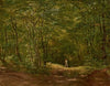 Spaziergänger in einer Waldlandschaft