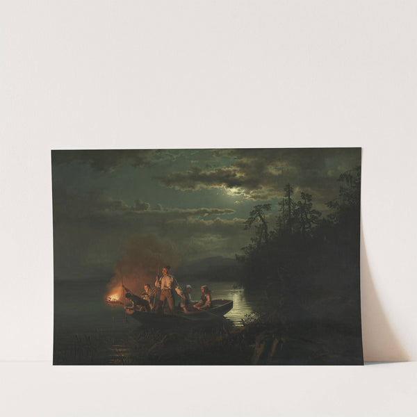 Spear Fishing on Lake Krøderen (1851) by Adolph Tidemand