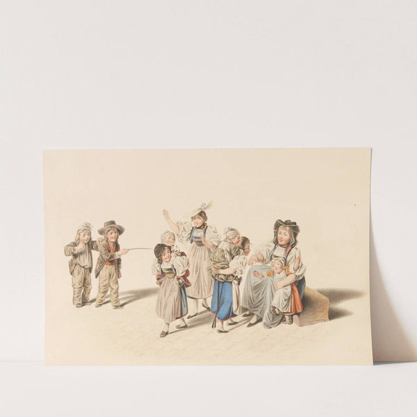 Spielende Kinder. by Gottfried Mind