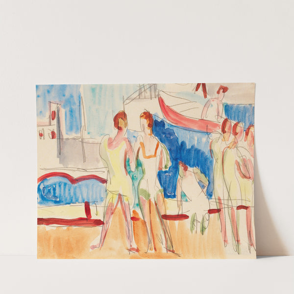 Sportler im Segelhafen (1928) by Ernst Ludwig Kirchner