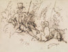 Sportsman and Two Dogs