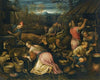 Spring –Â A Village Scene With Peasants Milking Goats And Baking Bread