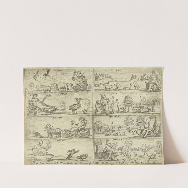 Spring – Summer – Autum – Winter — Europe – Asia – Africa – America (1665) by John Overton