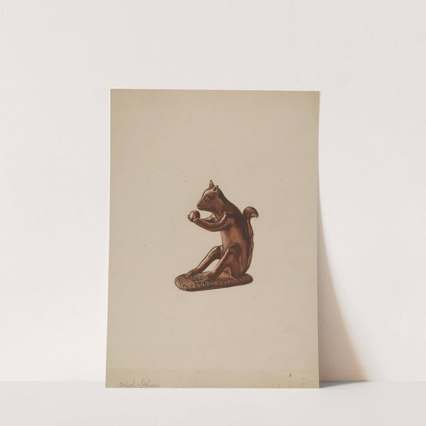 Squirrel Statuette by Yolande Delasser