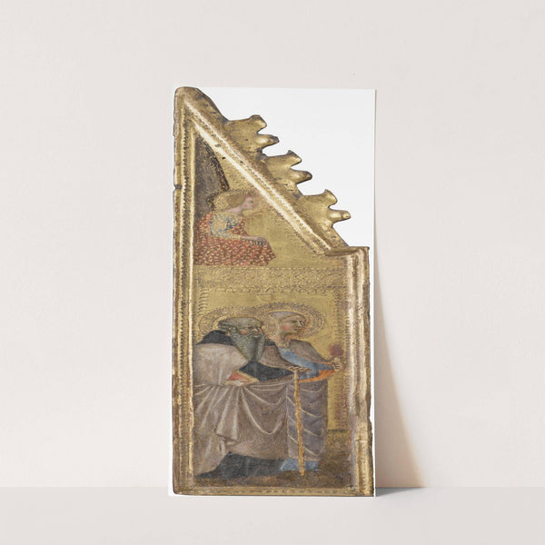 St. Abba Antonius, female saint with a torch, The Annunciation Angel by Cristoforo di Bindoccio