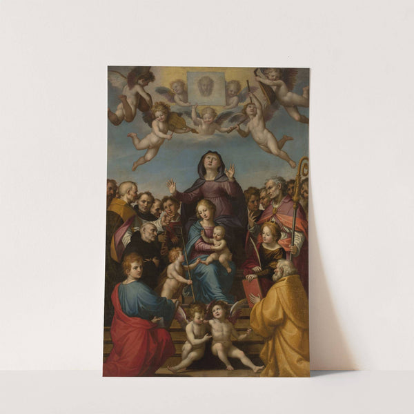 St. Anne with Virgin Mary and Child Jesus and saints in adoration by Anonymous