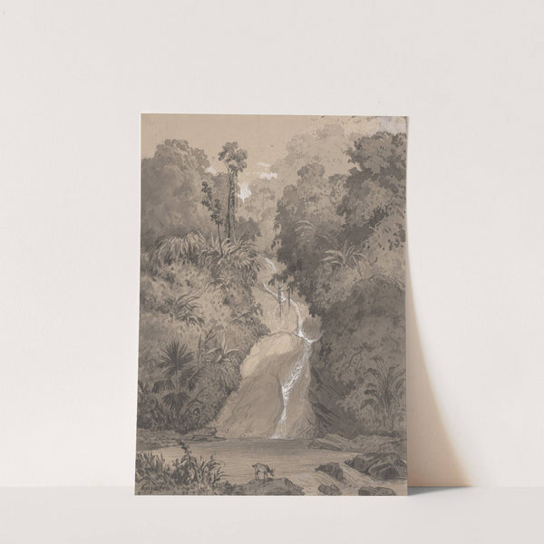 St. Ann&#039;s Waterfall by Michel Jean Cazabon