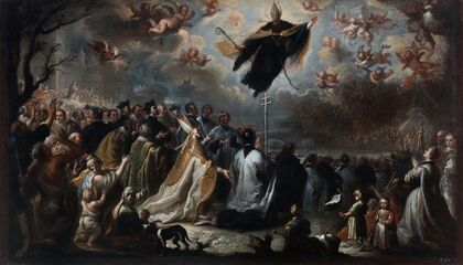 St. Augustine Appears And Puts An End To The Plague Of The Locusts