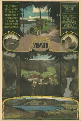 St. Blasien. Motorwagen Gesellschaft. Titisee, Schluchsee, St. Blasien im badischen Schwarzwald (ca. 1900 - 1914)