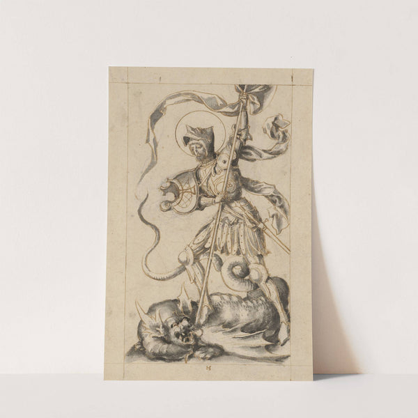 St. George fighting the dragon by Hans Holbein The Elder