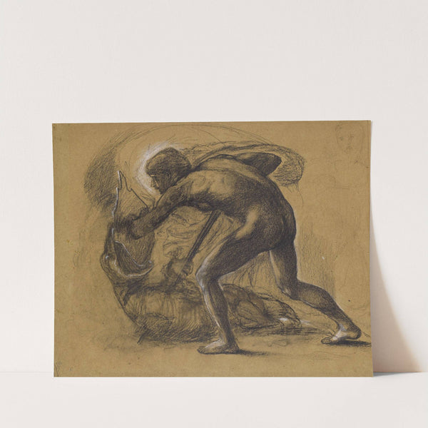 St George Series - Male Nude - Study for &#039;St George slaying the Dragon&#039; by Sir Edward Coley Burne-Jones