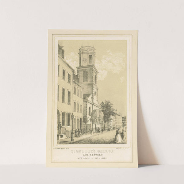 St. George’s Church and rectory, Beekman St., New York (1760 - 1900) by W. Endicott & Co.