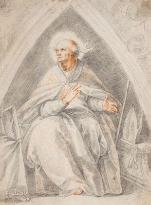 St Gregory seated