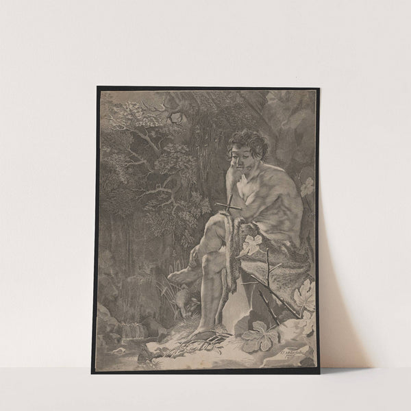 St. John the Baptist in the desert by Claude Mellan