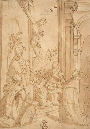 St. Thomas Aquinas Presenting His Work to the Crucified Christ