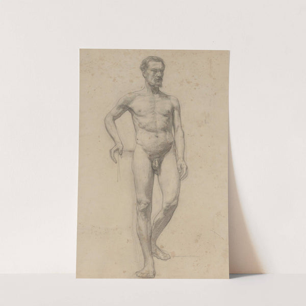 Staand mannelijk naakt, van voren gezien. by Jan Veth