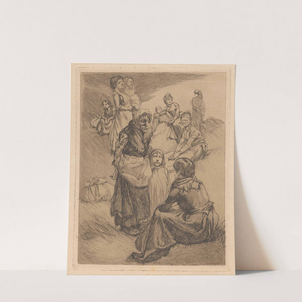 Staande en zittende vrouwen en meisjes by Johannes Josephus Aarts