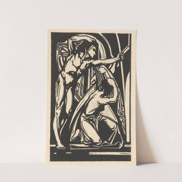 Staande man en knielende vrouw by Johannes Josephus Aarts