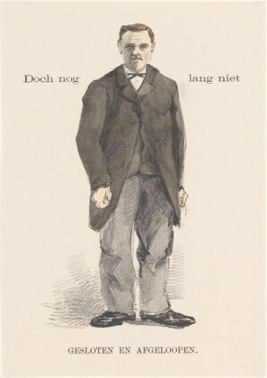 Staande man in overjas