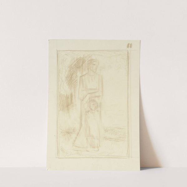 Staande vrouw en kind in een landschap by Richard Nicolaüs Roland Holst
