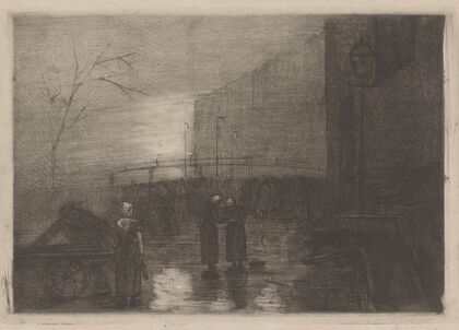 Stadsgezicht bij nevelachtig weer (1886)