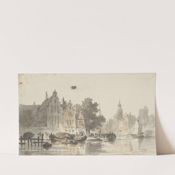 Stadsgezicht met kanaal (1828 - 1897) by Adrianus Eversen