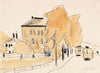 Stadtlandschaft mit zwei Straßenbahnen (Strassenbahn. Berlinerstrasse in Dresden) (1909-1911)