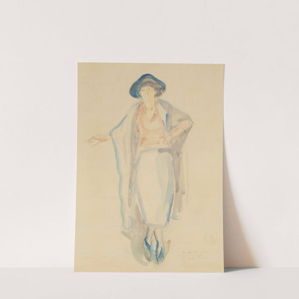 Stående kvinne med hatt (Lali Horstmann) (1921) by Edvard Munch