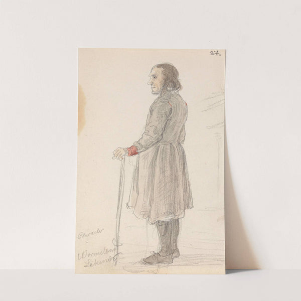 Stående mannsfigur, Likenäs (1852) by Adolph Tidemand