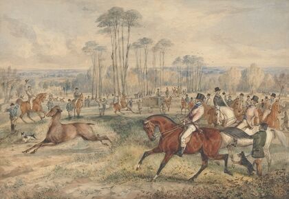 Stag Hunting: The Meet; a Hind Released From a Van