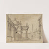 Stage Design - A Piazza with a Domed Church and an Obelisk by Giuseppino Galliari