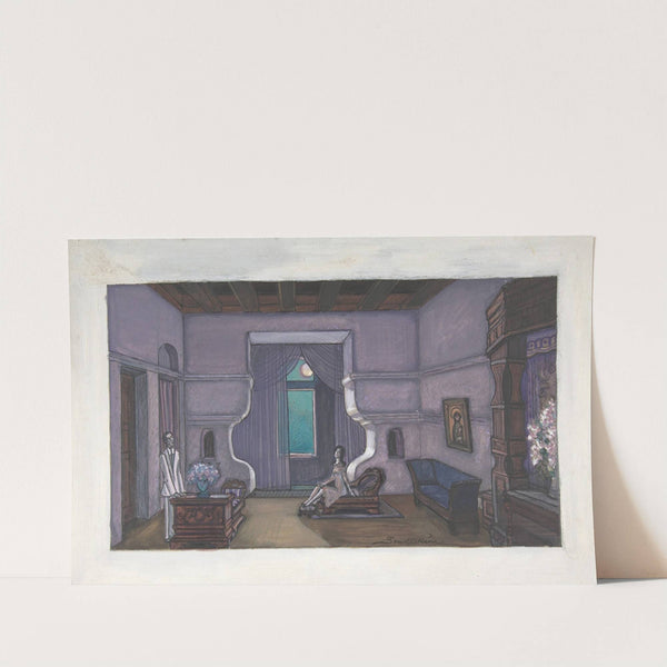 Stage design for Nikita Balieff&#039;s theatrical company called Chauvre-Souris, New York City by Sergey Yurievich Sudeikin
