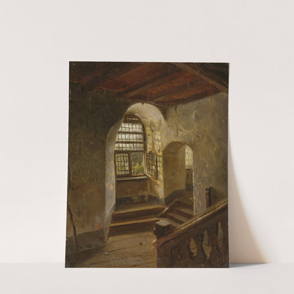Stairway in a Castle by the Rhine (1854) by Adolph Tidemand