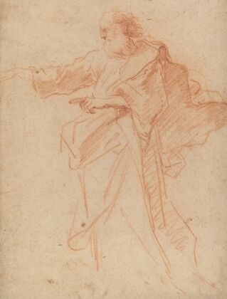 Standing Bearded Man Pointing Toward the Left (mid 17th century)