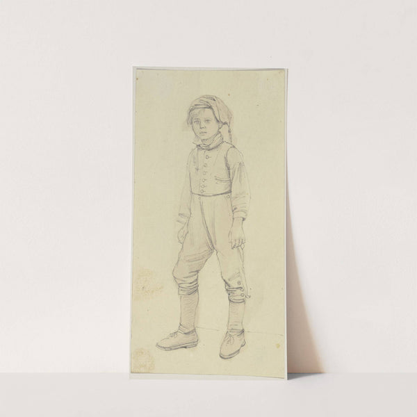 Standing boy with cap by Jakob Becker