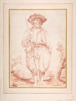 Standing Countryman Holding a Staff