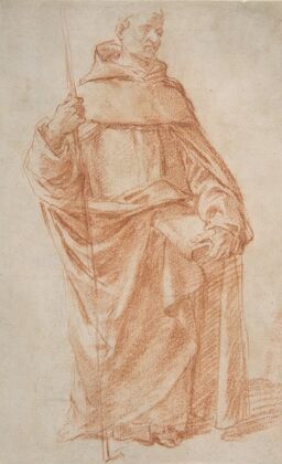 Standing Dominican or Servite Holding a Book and Staff