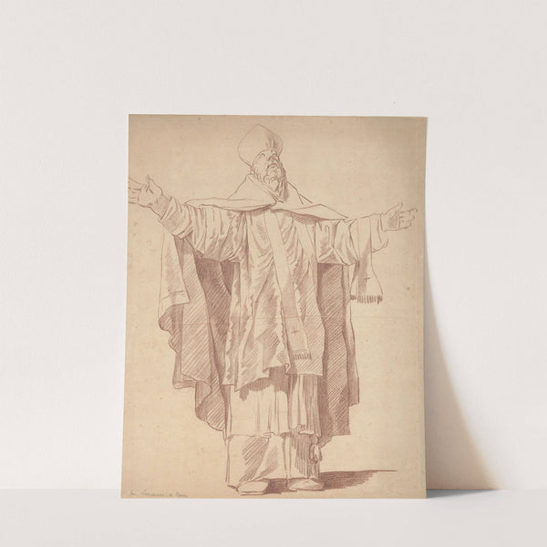 Standing Ecclesiastic With Arms Upraised by Anicet Charles Gabriel Lemonnier