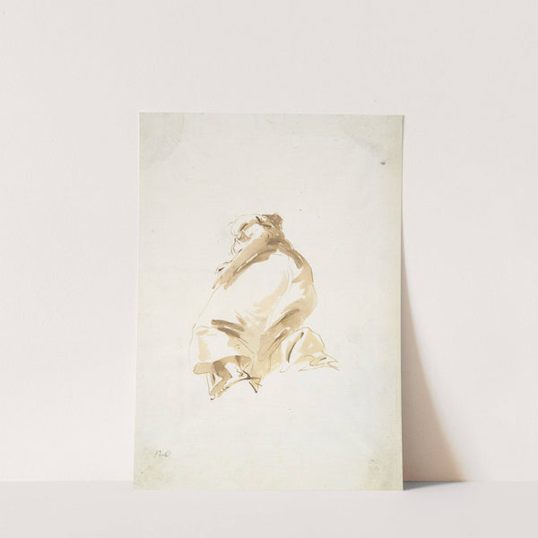 Standing female figure seen from the back and from below (ca. 1740–50) by Giovanni Battista Tiepolo